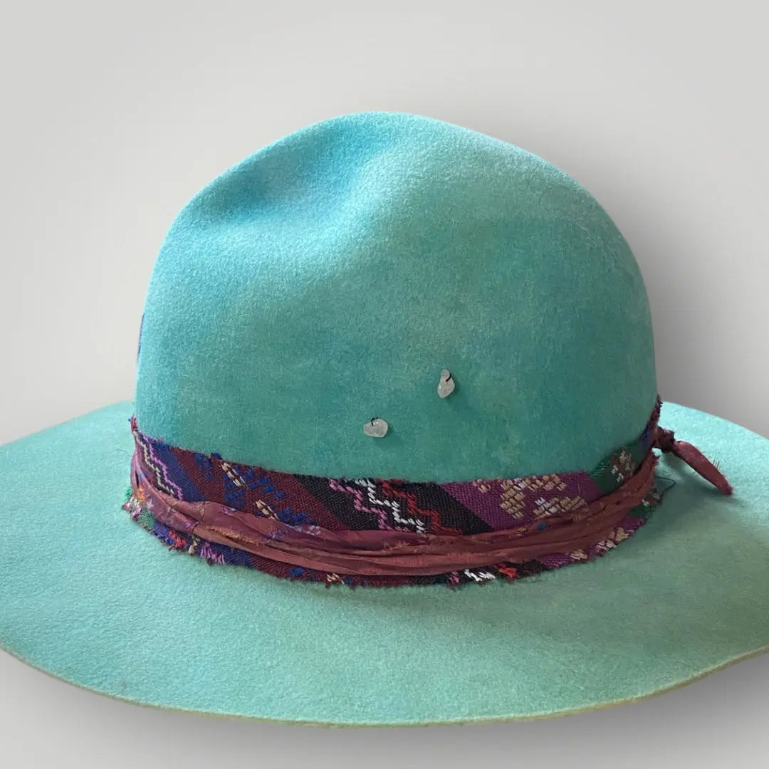 Boho Hut - Fedora Hut "Azul" dein handgemachter Festivalbegleiter Wild at Noon