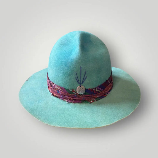 Boho Hut - Fedora Hut "Azul" dein handgemachter Festivalbegleiter Wild at Noon