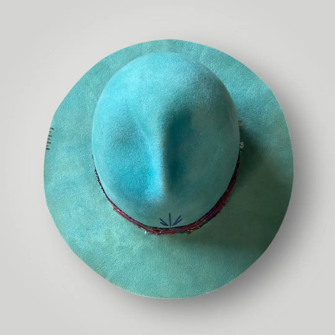 Boho Hut - Fedora Hut "Azul" dein handgemachter Festivalbegleiter Wild at Noon